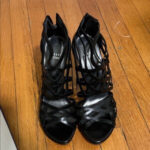 Never worn Stuart Weitzman Black Caged Heels Size 8